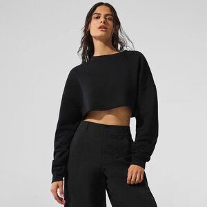 alo Black Extreme Cropped Pullover size Small